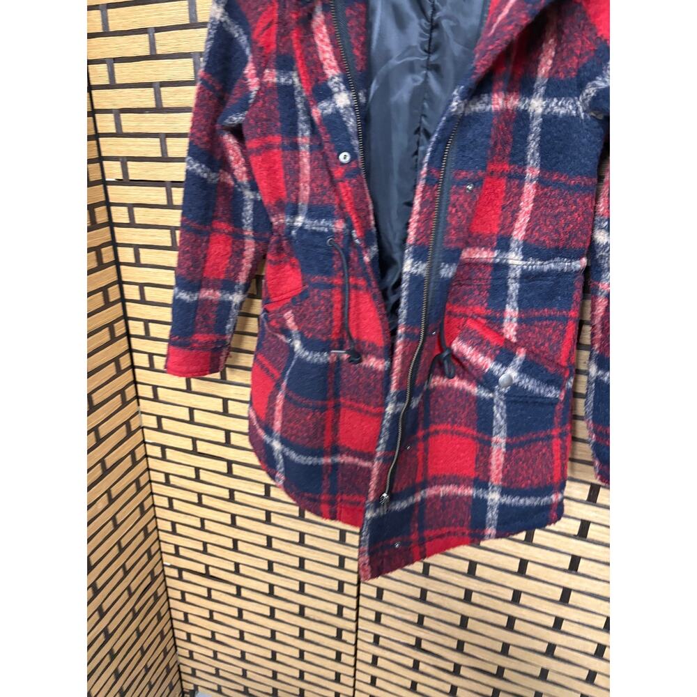 American Eagle Red And Blue Plaid Coat Size XS - Picture 3 of 6